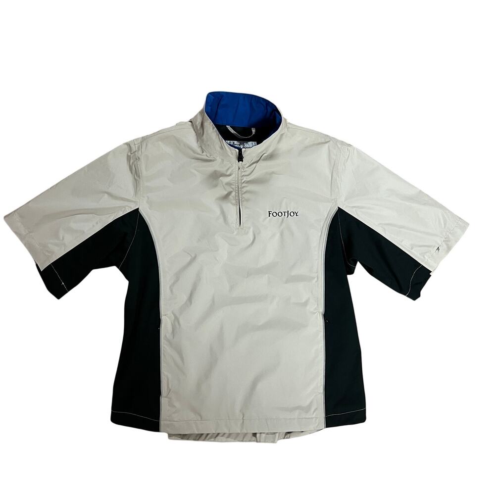 Women's Dryjoys by FJ Footjoy 1/4 Zip Pullover Short Sleeve Medium Tan/Black